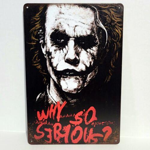 

Why So Serious Heath Ledger Rustic Vintage Metal Tin Signs Man Cave GarageAluminum 20x30cm（7.8x11.8inch）