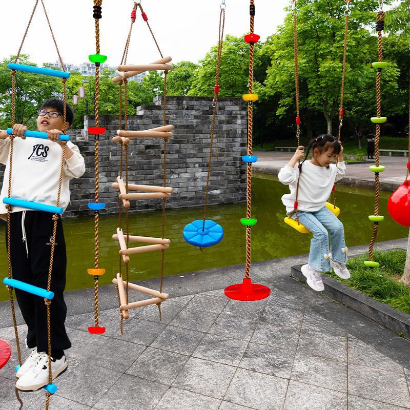 Outdoor Kids' Rope Ladder Swing for Sensory Integration and Climbing Activities