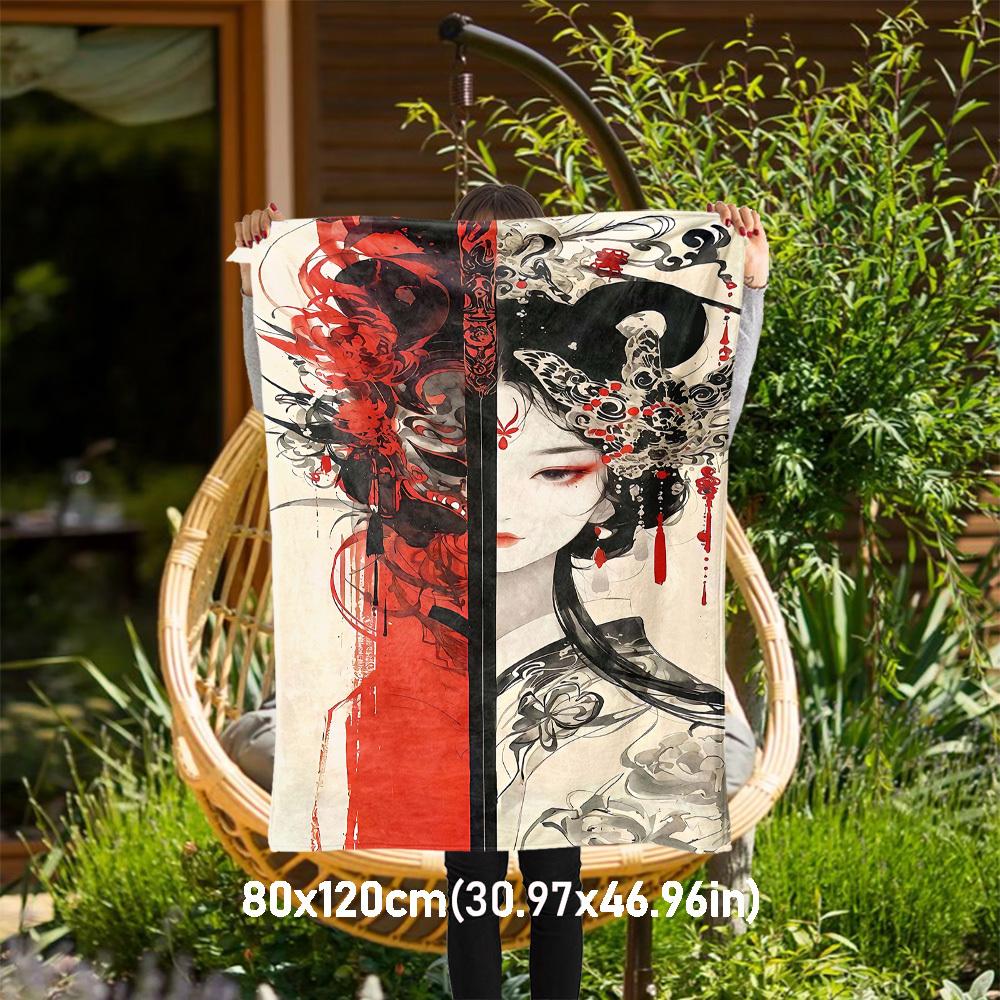 

1pc mask costume Outdoor Flannel Blanket Soft Warm All-Season Throw for Sofa Bed Car Camping Office, Cozy Gift Idea1171S 80x120cm(31x47inch)