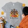 Unisex Short Sleeve Fall For Jesus He Never Leaves Print T Shirts Women Causal Harajuku Tops Funny T Shirt(Premium T-shirt)