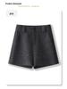 Women's Woolen High Waist A-Line Gray Shorts - Thickened Winter 2024 Collection