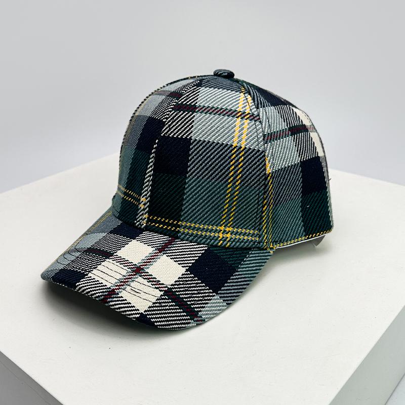 Yiran bag Nieuwe Unisex Geruite Streep Retro Baseballpetten Buiten Zonbescherming Casual Ademend Klassiek Vizierpetten Veelzijdige Modetrend Ins 52-60cm