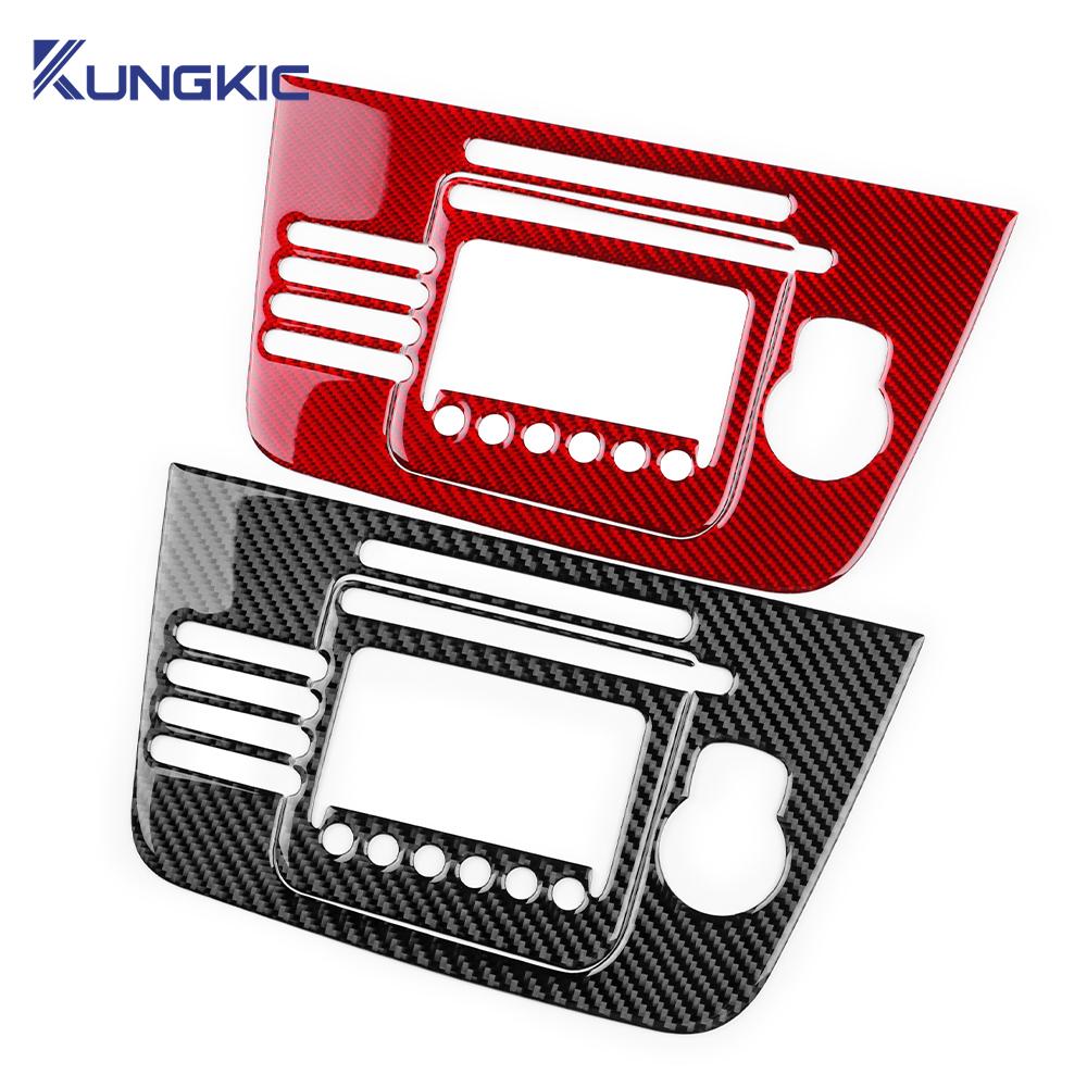 For Seat Altea 2004 2005 2006 2007 2008 Real Soft Carbon Fiber Sticker LHD Car Central Air CD Panel Trim Interior Accessories