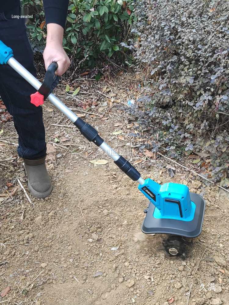 Motozappa Manuale Elettrica Senza Fili: Doppio Uso per Terreno Umido e Secco, Piccolo Motocoltivatore per Giardinaggio Domestico