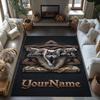 Gothic Illustrations Customizable Name Floor Rug Office Rug Design for Bedrooms Dining Room Kitchen Living Rooms Antislip Carpet Office Home Decor