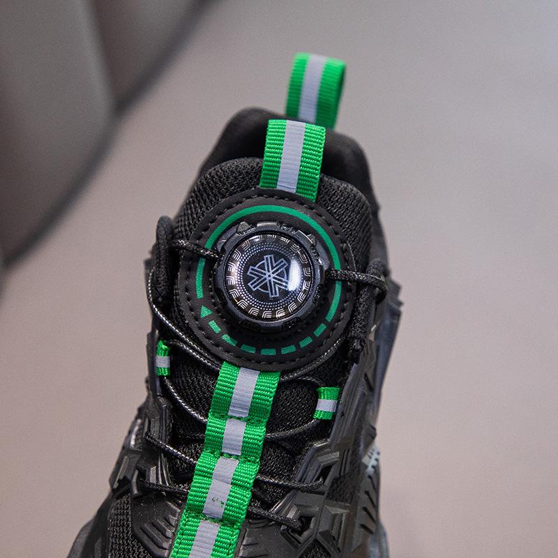 Primary and Secondary School Students' Daily Outdoor Mesh Breathable Air Cushion Sports Shoes Fashionable Versatile Basketball Shoes New Rotating