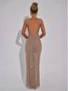 2026 European & American Summer Backless Sequin Evening Gown with Spaghetti Straps