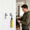 2 Pieces Shower Razor Holder Stainless Steel Adhesive Wall Storage Hanger Punch Free Shower Organizer Hook for Home Bathroom