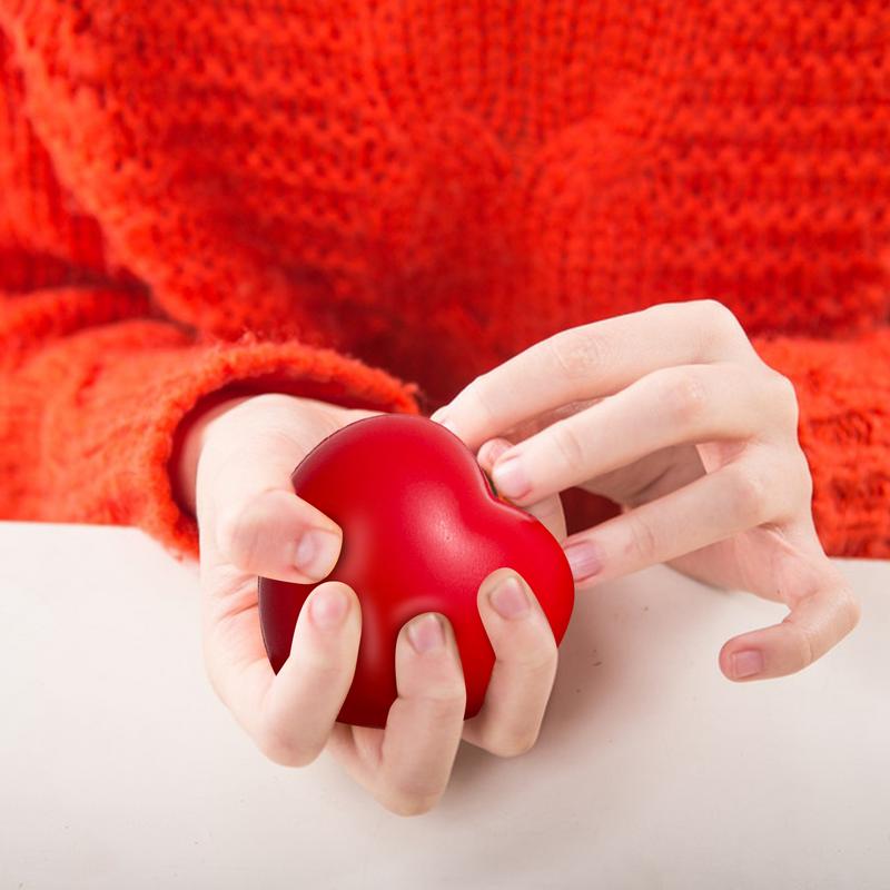 Squeeze Toys Heart Shaped Heart Stress Balls Funny Soft Anti Stress Ball 7cm PU Mini Foam Balls Proposal