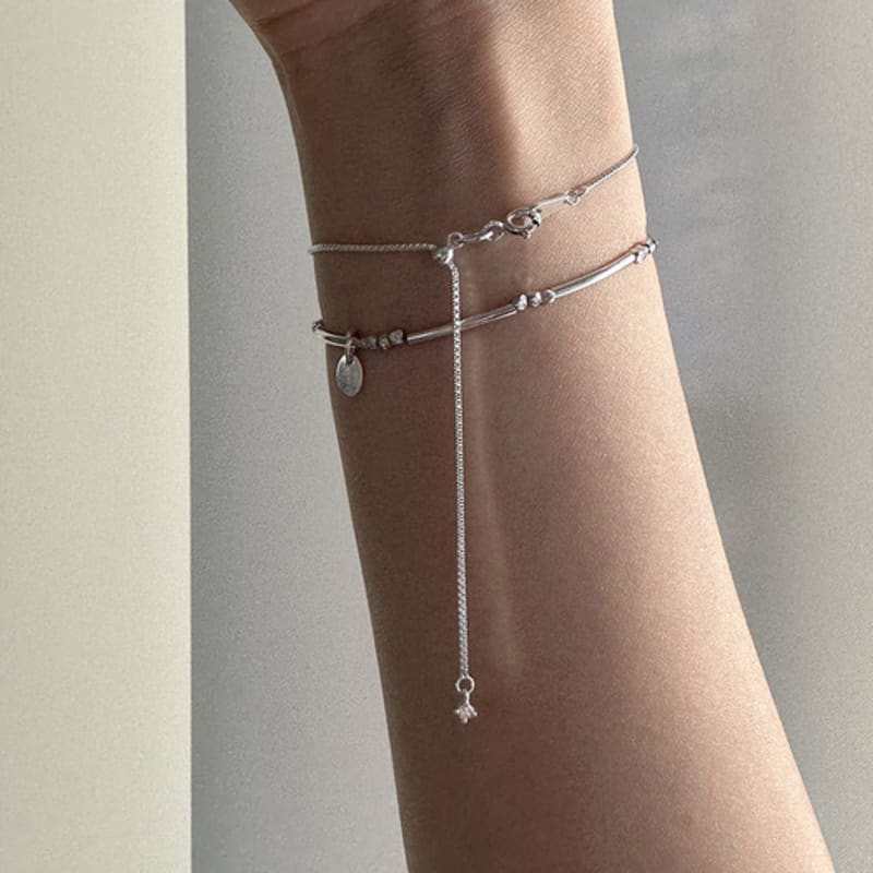 mosxe [925silver] Slide cubic bracelet