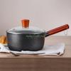 24TE Pan Fryer Pot Household Wooden Handle Snow Pans 2 Sizes To Choose