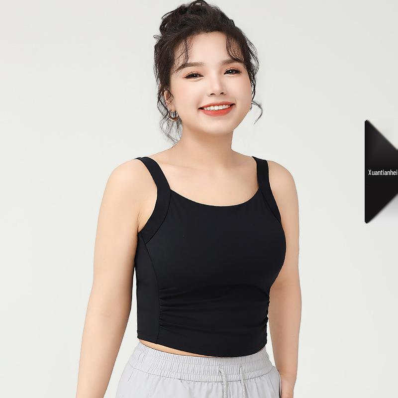 

Плиссированный утягивающий топ для йоги с фиксированной грудной вставкой, дышащий контроль живота, формирующий тело фитнес-бра M