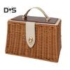Gift Basket with Swinging Clasp Faux Rattan Woven Basket with Handle Party Favor Storage Basket for Chocolates Candies Wedding Birthday
