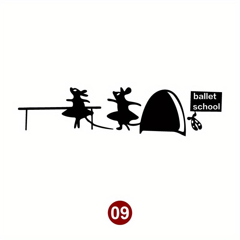 Lovely Mouse Black Car Decals Auto Window Bumper Body Removable Vinyl Decals Animal Auto Accessories Water-Repellent Ornament