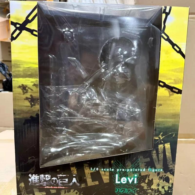 Attack On Titan Captain Levi Ackerman Action Figure Tree Stump Base Standing Battle Pose Collectible Model Desktop Decor Statue