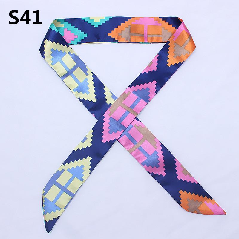 

Fashion Skinny Bag Scarf Women Small Print Silk Scarf Letter Plaid Striped Head Scarf Handle Bag Ribbon Brand Scarves Warps