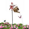 Solar Santa Claus Watering Can with LED Light Garden Lawn Christmas Lights Solar Santa Claus Kettle Lights Outdoor Decoration