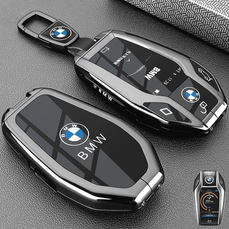 MZFK7 LCD Keycase Touch Screen Car Key Bag Buckle Shell Suitable for BMW 5 Series 535le 7 Series 730li 740 8/6 Series GT X3 X4 X5 X7
