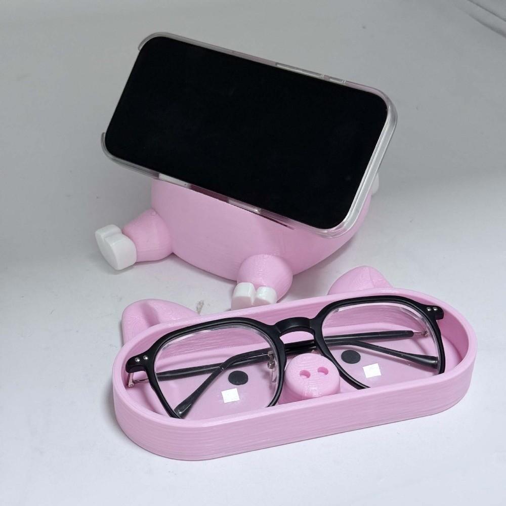 Large Capacity Pink Piggy Glasses Case PLA Small Items Organizers Eyewears Storage Box Keys