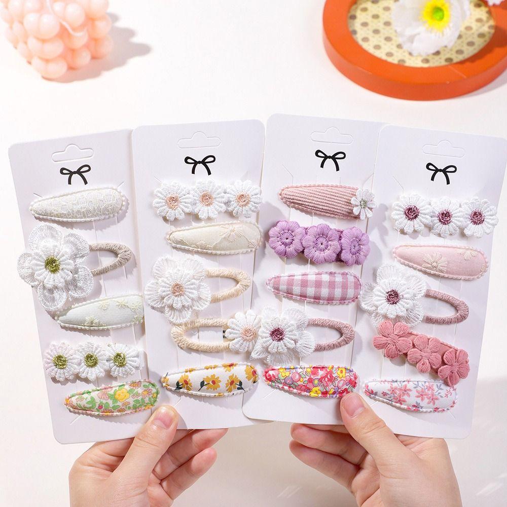 5Pcs/Set Cute BB Clips Set Sweet Floral Barrettes Fashion Daisy Hairpins Women Girls