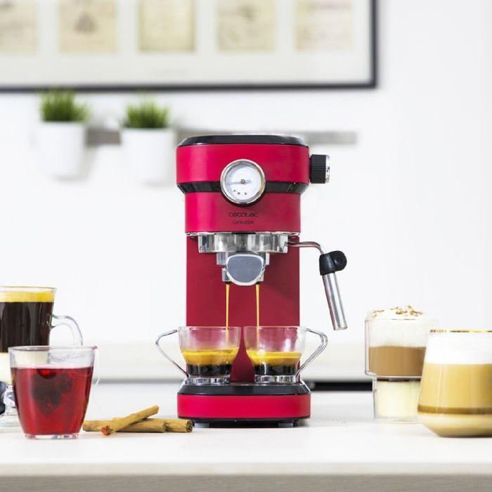 Machine à café - Cecotec - Cafelizzia 790 Steel Pro - Acier Inox - 20 Bars - Rouge