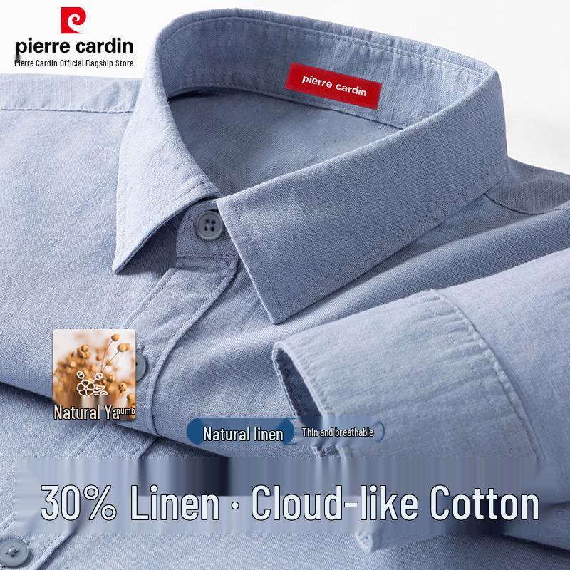 

Pierre Cardin Men s Linen Blend Long Sleeve Shirt M