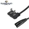ETL Certified Non-Polarized 1 To 2 Angled Plug, US Standard Two-Pin Power Cord, 8-Shape Tail