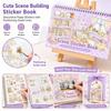 Cute Cartoon Style Scene Building Sticker Book Scrapbook Stickers  Scrapbook Decorating