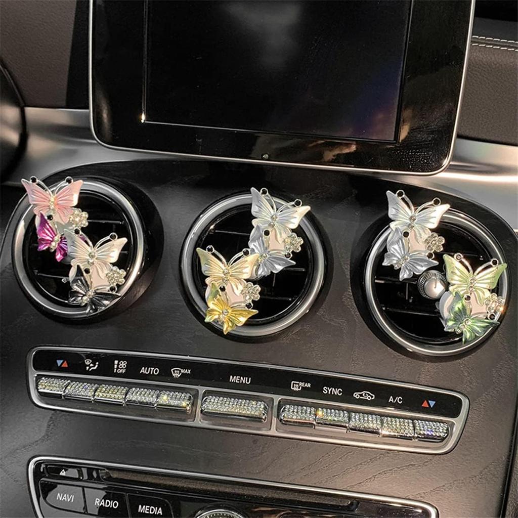 Butterfly Car Accessories,Cute Air Freshener,Air Vent Clip Conditioning Outlet Clip Car Air Freshener,Car Accessories, Bling Car Accessories for Women