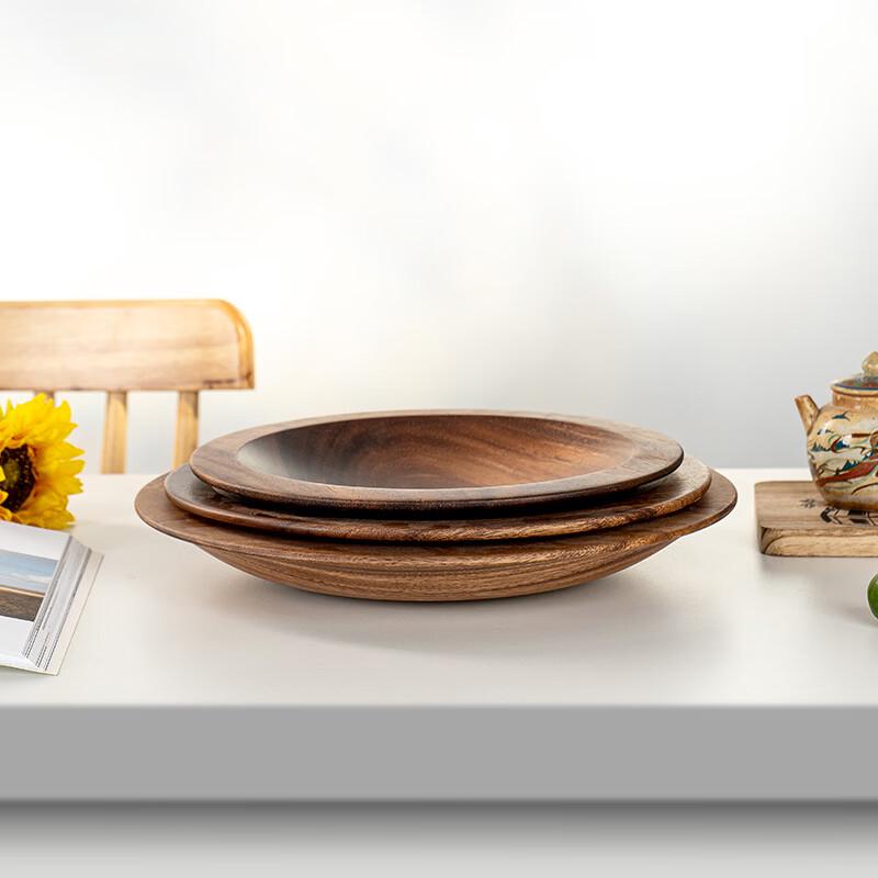 Fengzhi Walnut Wood Round Serving Tray