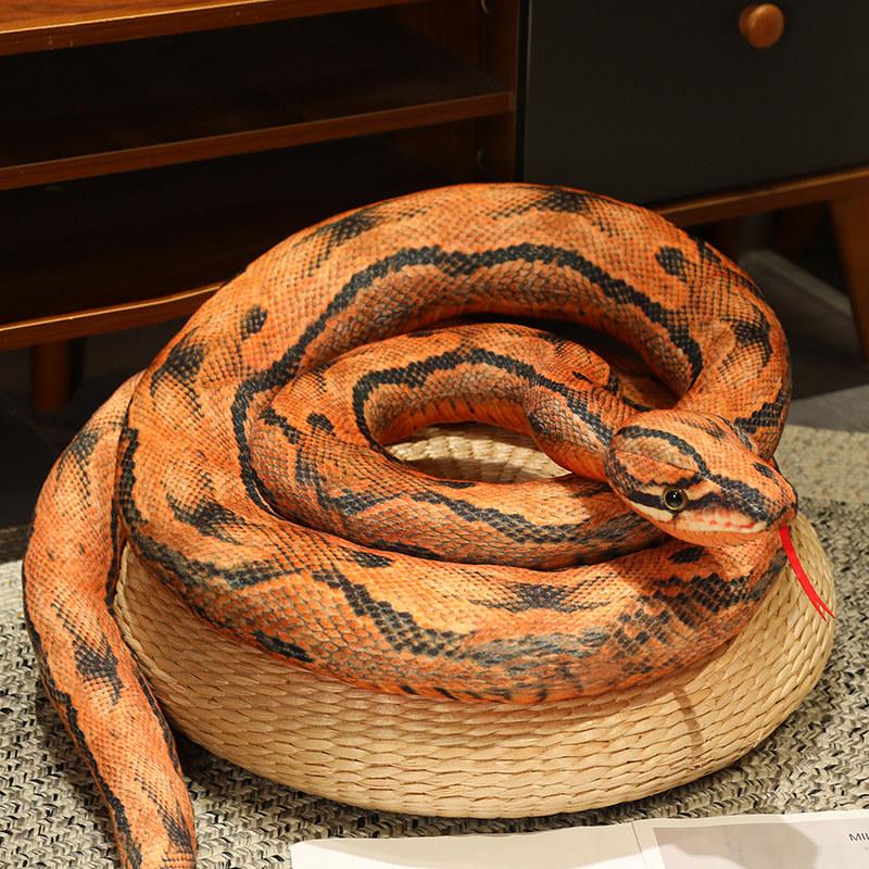 Simulation Giant Python Plush Toy Long Snake Yellow Orange Green Python Plush Toy Decorated House Holiday Decoration Trick Props
