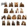 Bookish Gifts for Women Wooden Reading Girl Figurine Book Lovers, Personalized Desktop Bookshelf Decor with Ornaments Stacked Design Home Library