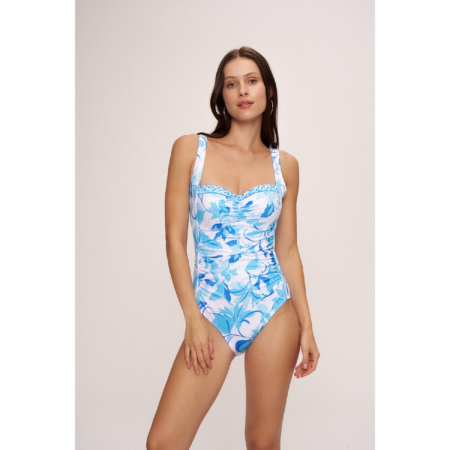 

Купальник с драпировкой и бретелями