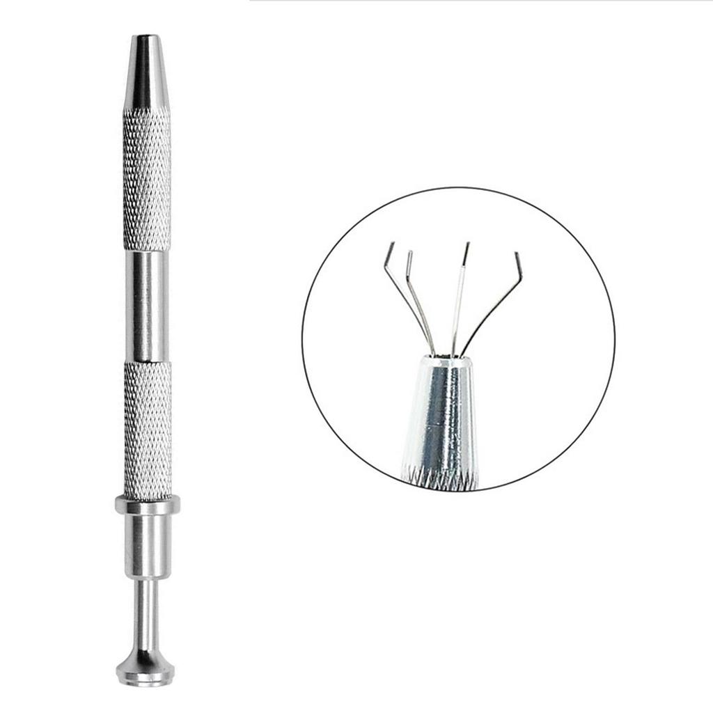 IC Component Grabber Four Claw Pick Up Jewelry Tools Electronics PCB Repair Non-Slip Handle Flexible Tips Industrial Tweezers