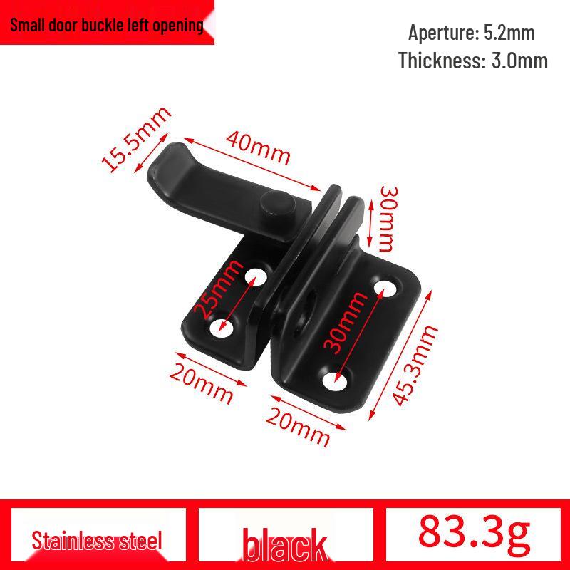 90° Anti-Theft Bathroom Sliding Door Latch Clasp with Old-Fashioned Hinge Bolt
