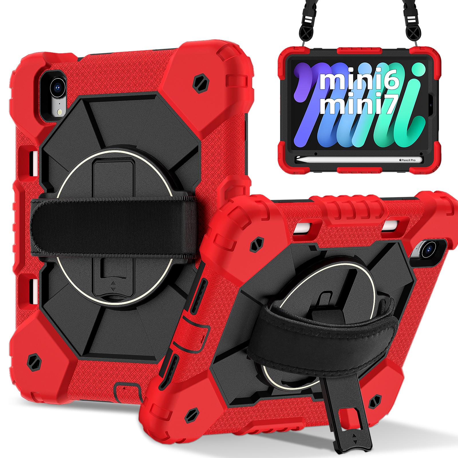 

Tablet Protective Case A2 Model Suitable for iPad Mini 6/Mini 7 with Satchel Stand 10 Colors Available iPad mini 6th 8.3in красный черный