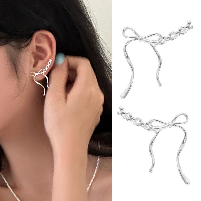 Stylish Copper Bowknot Drop Earrings Fashion Accessory Ideal for Enhancing Outfits at Various Event