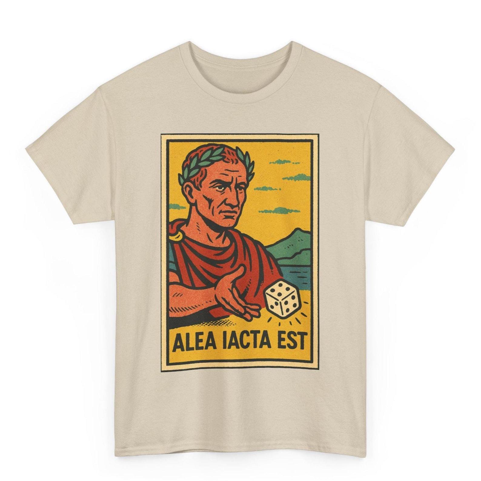 Alea Iacta Est T-Shirt: Retro Comic Latin Power Tee L