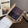 Electroplated Silver Edge Phone Case for Samsung Galaxy Z Flip 7 5G ZFlip7 Fashion 2-Piece Set Plain Shockproof Cover