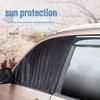 Black Mesh Car Sunshade Window Protector - Heat Insulation and UV Shield Curtain