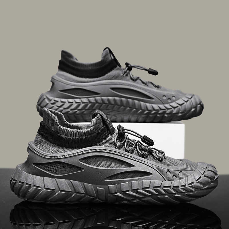 Fashion Lace Up Plataform Men's Sneakers Size 48 Woven Novelty Shoes Black Spring Sport Street Casual Trnis Popular Goods Cute