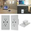 2er-Pack Stilvolles 2-Steckdosen 2-USB-Anschlüsse Wandsteckdosen-Ladegerät Panel-Set