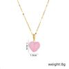 1 Pcs Romantic Candy Colored Love Copper Pendant Stainless Steel Chain Combination Of Temperament Peach Heart Necklace
