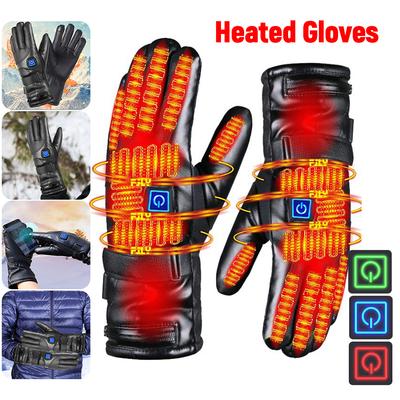 Rechargeable Heated Gloves 3 Temperature Levels Waterproof Electric Winter Gloves Hand Warmer for Outdoor Cycling Skiing Hiking