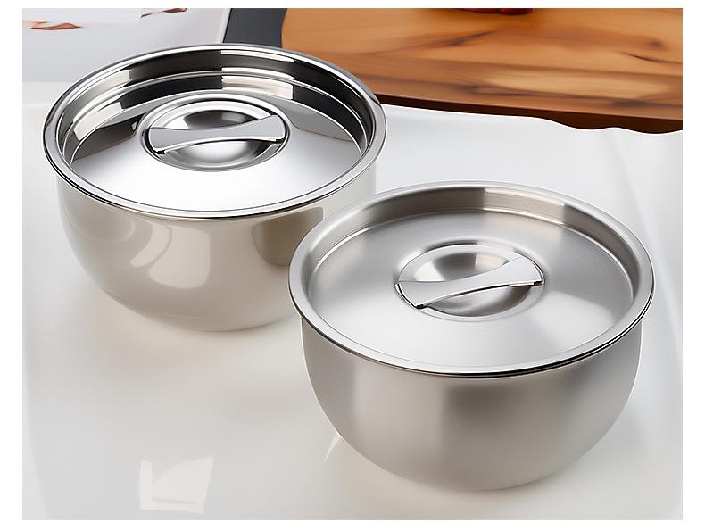 304 Stainless Steel Steamed Egg Bowl with Lid for Babies - Steamer, Stew Pot, and Soup Use