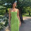 A European and American fashion women's clothing summer new sexy slim-fit suspender printed halter dress women's spot