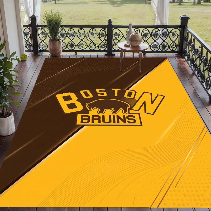Soft Floor Carpet Boston Bruins Pattern Area Rug Decorative Mat For Home Room Decoration