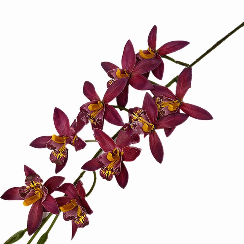 3pcs Cymbidium Orchid Flower Artificial Real Touch Phalaenopsis Flower for Wedding Home Decoration