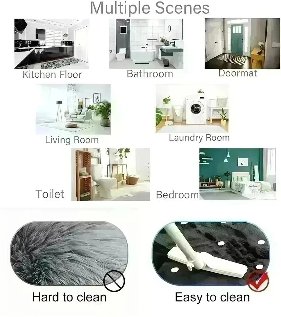 1PC Paw Prints Kitchen Rug Non-Slip Door Mats Pop Design Bathroom Rug Bath Mat Carpet for Home Sink Laundry Decor