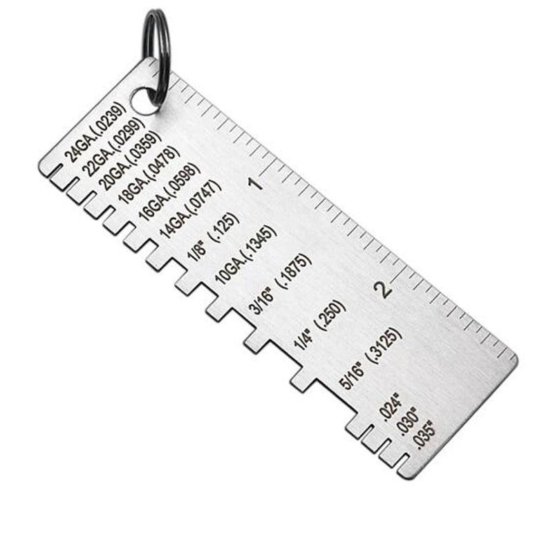 Metal Sheet Thickness Gauge Welding Gage Soldering Inspection Tools Stainless Steel Portable Welder Ruler Wire Gauge